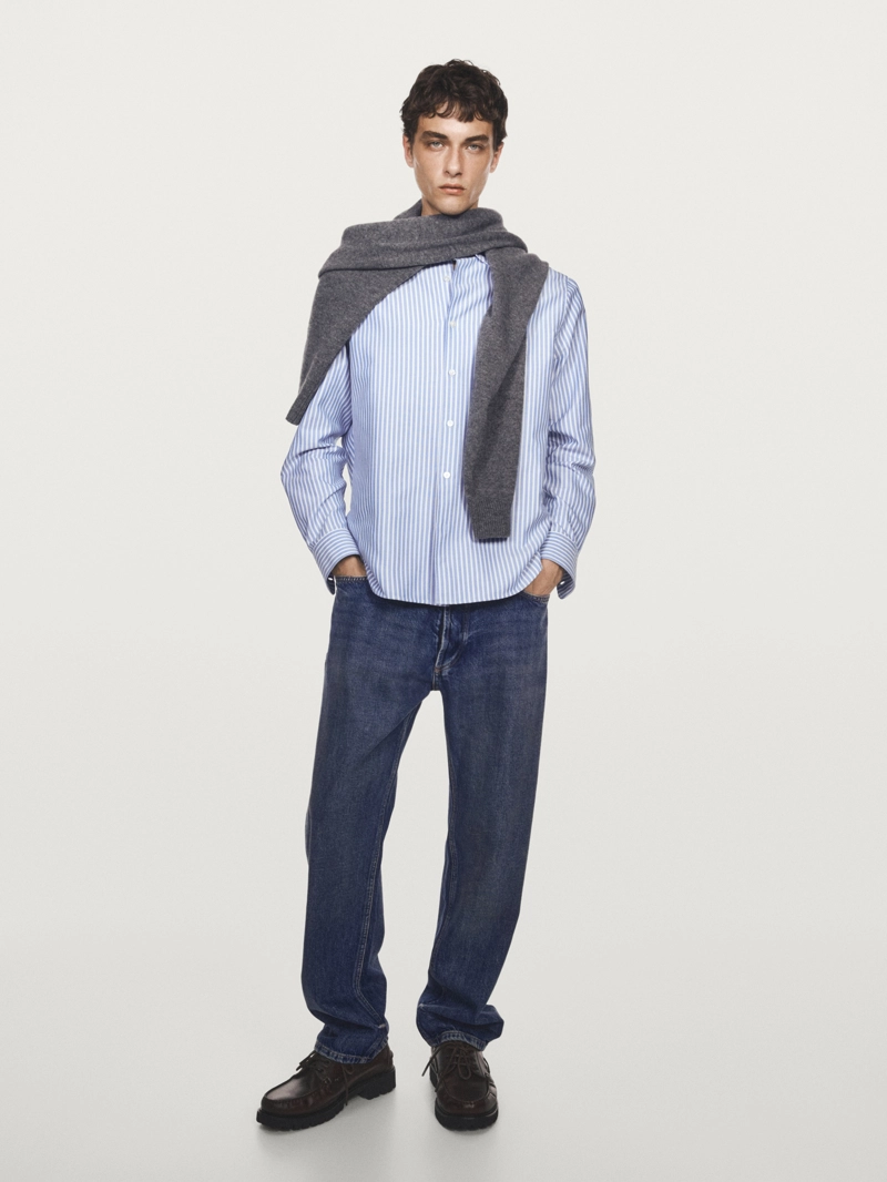 Рубашка с полосками оверсайз