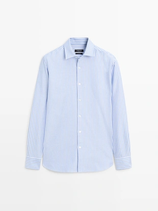 Рубашка с полосками оверсайз- Заказать в России