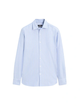 Рубашка с полосками оверсайз- Заказать в России