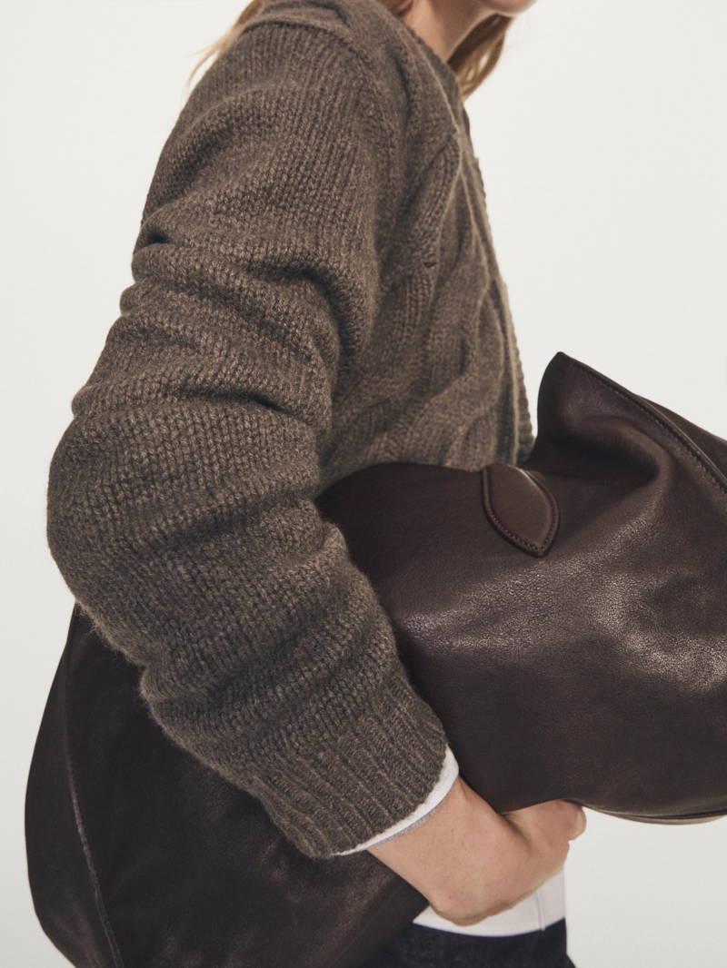 Кардиган с аранским узором из шерстяно-шелковой смеси