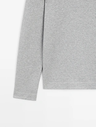 Купить Massimo Dutti Футболка с длинным рукавом из 100% хлопка