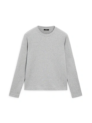 Medium Grey|6820/906 - Massimo Dutti Футболка с длинным рукавом из 100% хлопка
