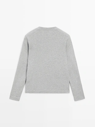 Футболка с длинным рукавом из 100% хлопка- Заказать в России