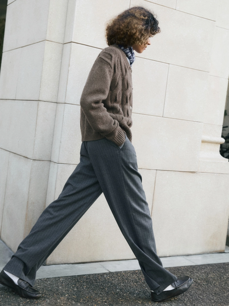 Широкие брюки в полоску