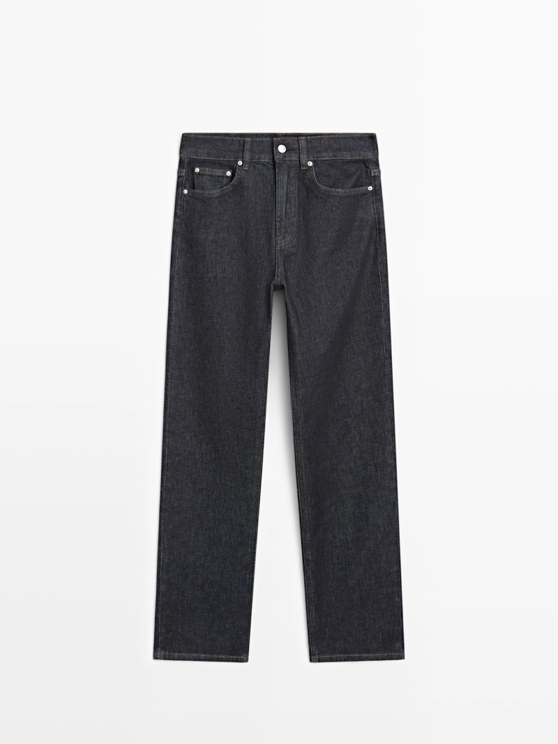 Джинсы прямого покроя с высокой посадкой