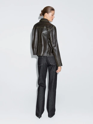 Джинсы прямого покроя с высокой посадкой- Заказать в России