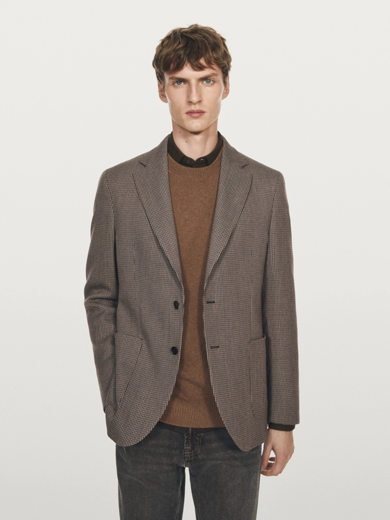 Пиджак из смесовой шерсти в клетку