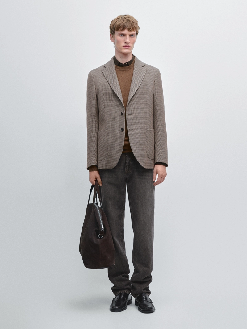 Пиджак из смесовой шерсти в клетку