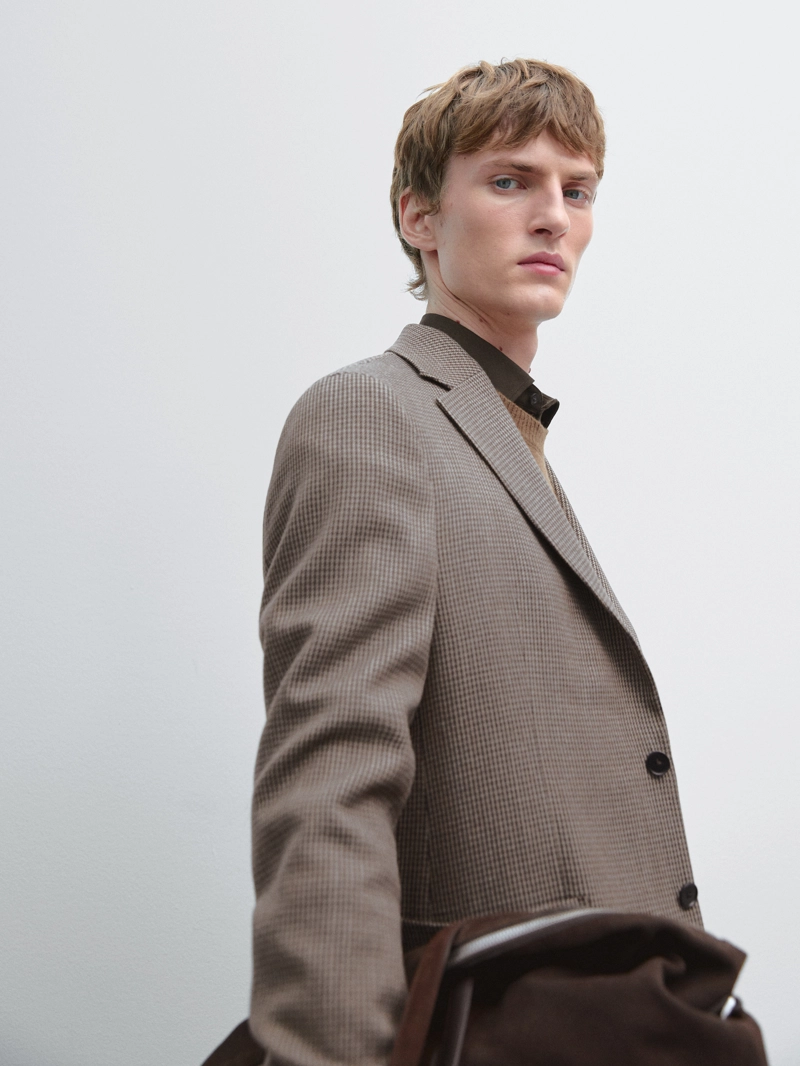 Пиджак из смесовой шерсти в клетку