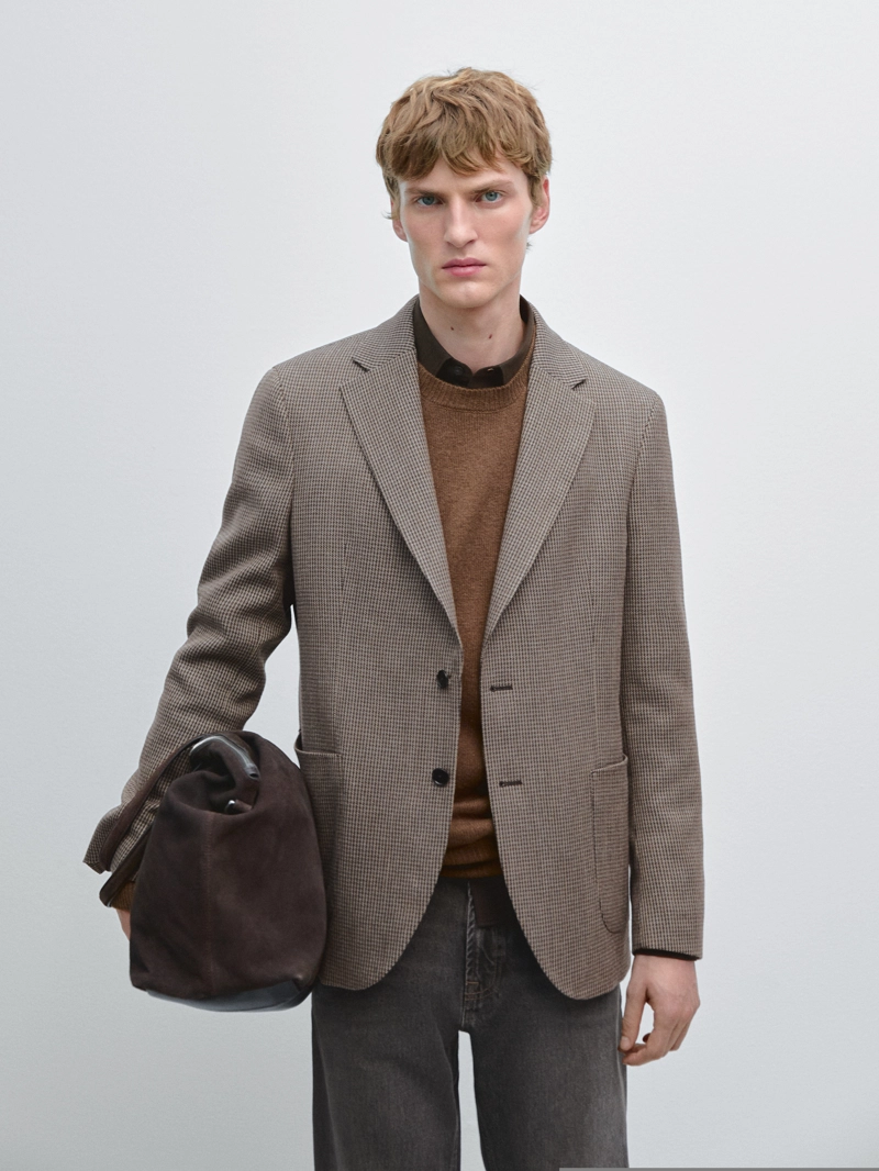 Пиджак из смесовой шерсти в клетку