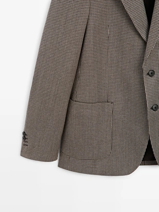 Пиджак из смесовой шерсти в клетку- Заказать в России