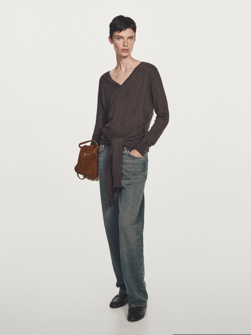 Трикотажный свитер с многофункциональными рукавами