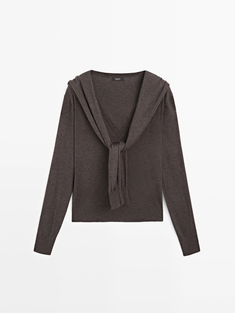 Трикотажный свитер с многофункциональными рукавами