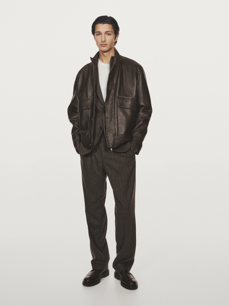 Полосатые брюки для костюма из шерстяно-смесовой ткани