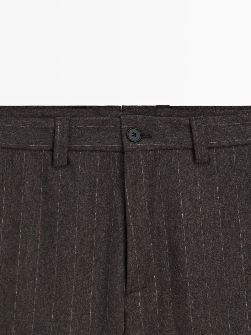 Полосатые брюки для костюма из шерстяно-смесовой ткани