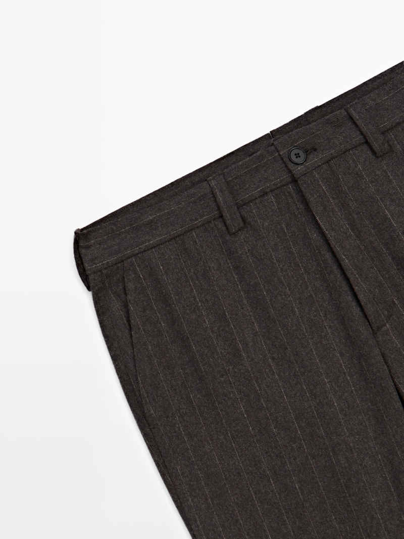 Полосатые брюки для костюма из шерстяно-смесовой ткани