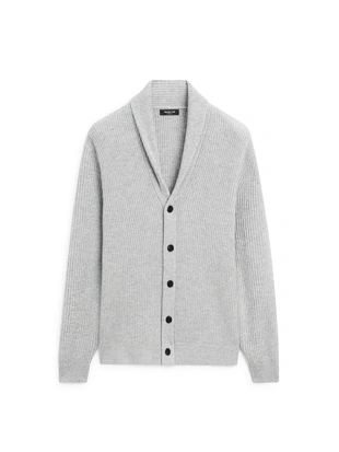 Кардиган из шерстяно-вискозной смеси с воротником- Заказать в России