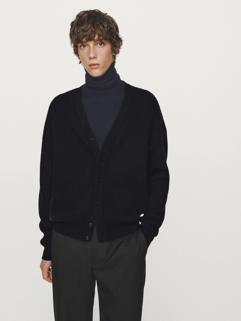 Кардиган из кашемирово-шерстяной пряжи