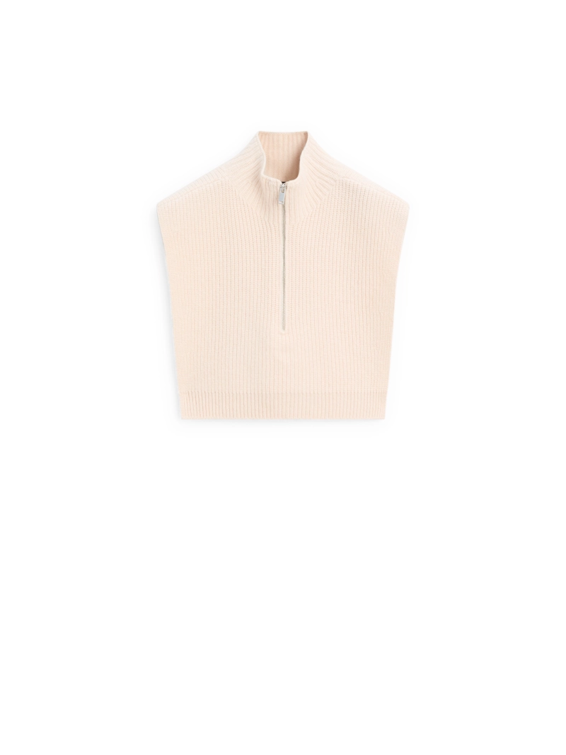 Короткий жилет из шерсти с молнией