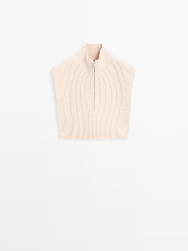 Короткий жилет из шерсти с молнией