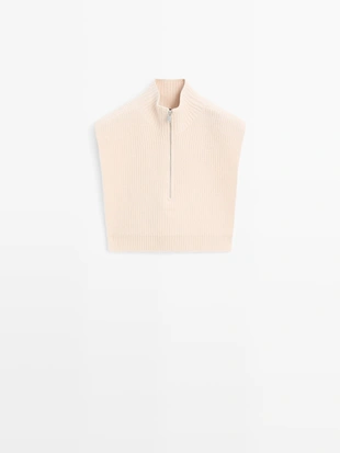 Короткий жилет из шерсти с молнией- Заказать в России