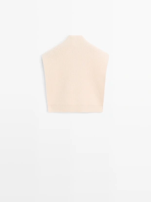 Короткий жилет из шерсти с молнией- Заказать в России