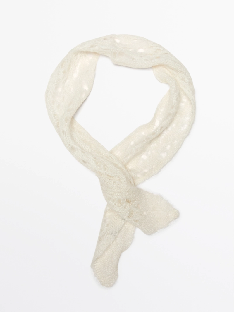 Галстук из мягкой вязаной альпаки massimo dutti