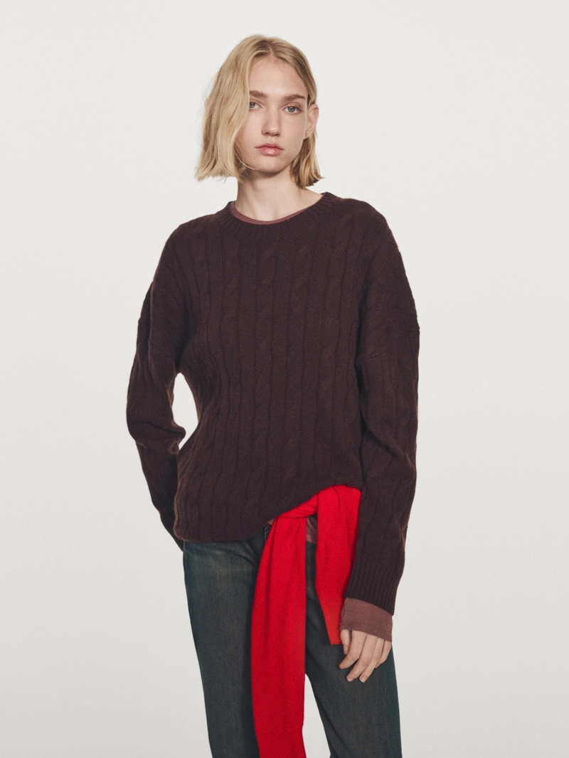 Свитер с косами из 100% кашемира