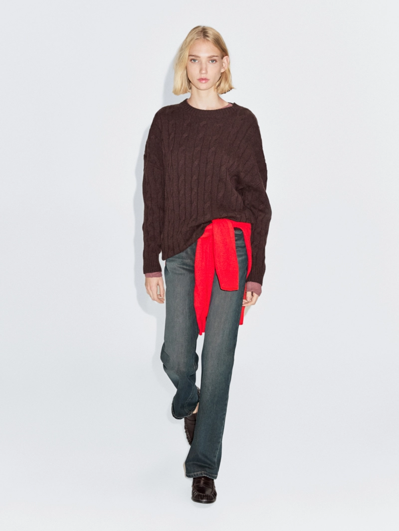 Свитер с косами из 100% кашемира