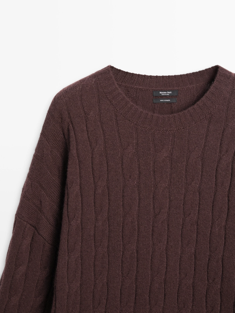 Свитер с косами из 100% кашемира