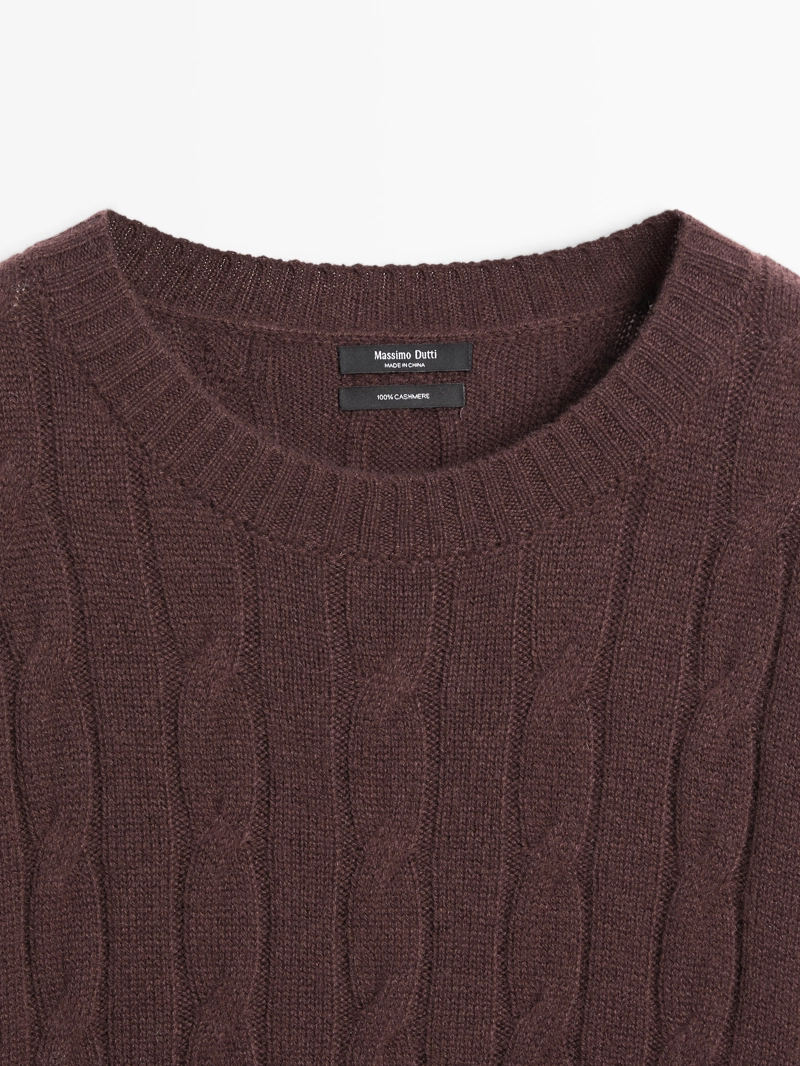 Свитер с косами из 100% кашемира