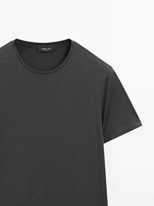 Футболка из шерстяной смеси с коротким рукавом- Заказать в России