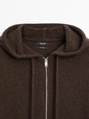 Кардиган из 100% кашемира с капюшоном- Заказать в России