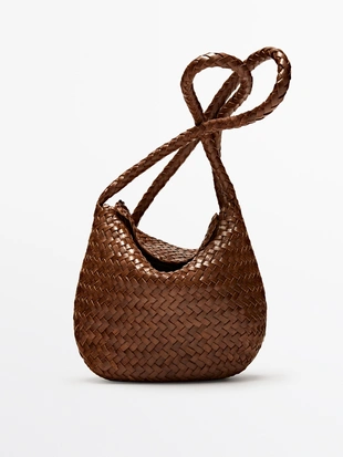 BRAIDED NAPPA LEATHER CROSSBODY BAG- Заказать в России