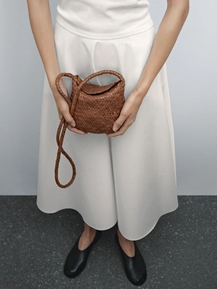 BRAIDED NAPPA LEATHER CROSSBODY BAG- Заказать в России