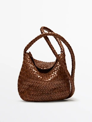 BRAIDED NAPPA LEATHER CROSSBODY BAG- Заказать в России