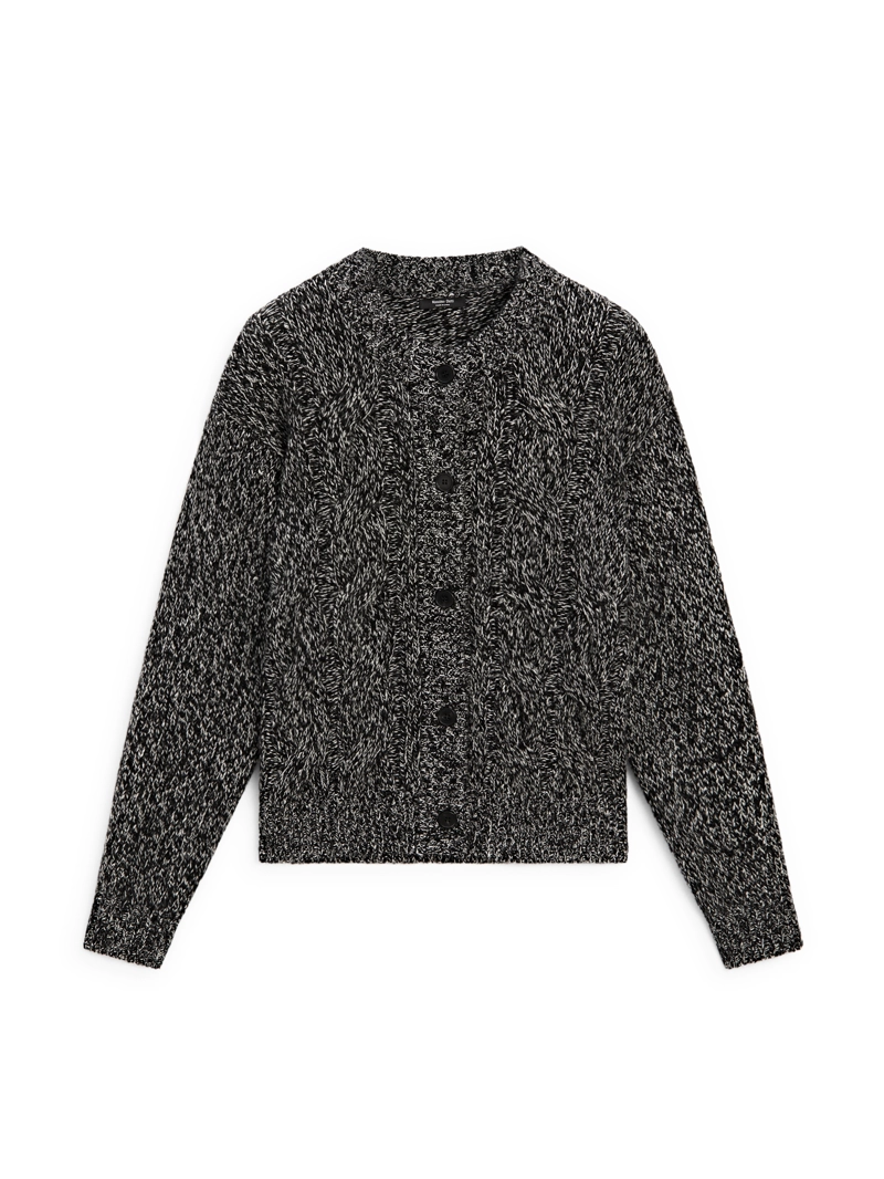 Плетеный кардиган из шерстяно-шелковой смеси