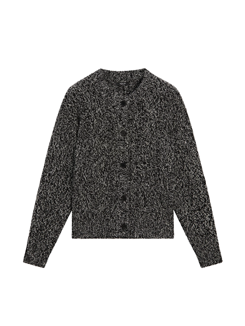 Плетеный кардиган из шерстяно-шелковой смеси