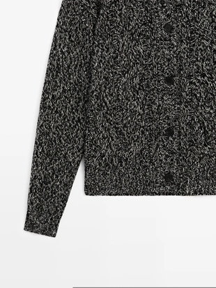 Плетеный кардиган из шерстяно-шелковой смеси- Заказать в России