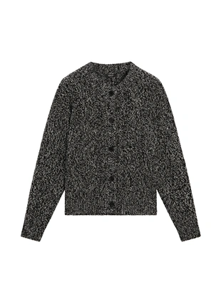 Плетеный кардиган из шерстяно-шелковой смеси- Заказать в России