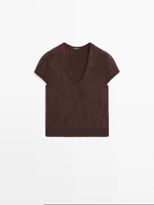 Свитер с V-образным вырезом из шерсти и кашемира- Заказать в России