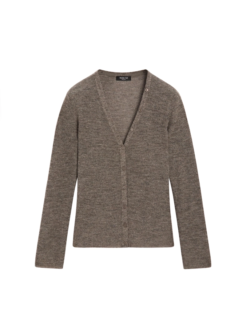 Кардиган из шерстяной смеси с v-образным вырезом