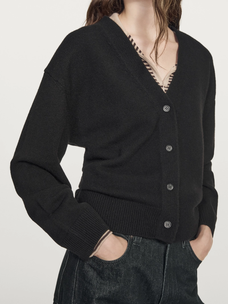 Кардиган с v-образным вырезом из шерстяной смеси