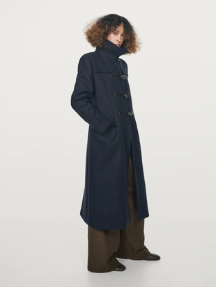 Длинное пальто с застежками на завязках- Заказать в России