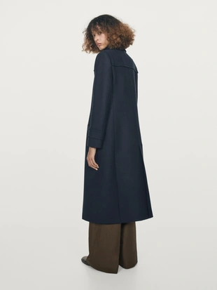 Длинное пальто с застежками на завязках- Заказать в России