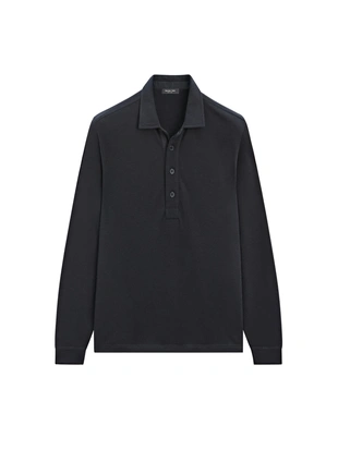 Поло с длинным рукавом с текстурой- Заказать в России