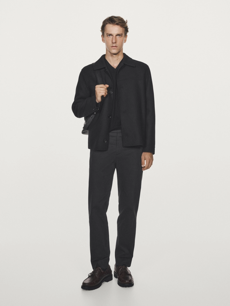 Хлопковые брюки из смесовой ткани