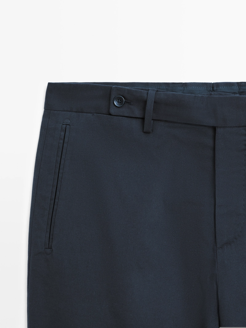 Хлопковые брюки из смесовой ткани