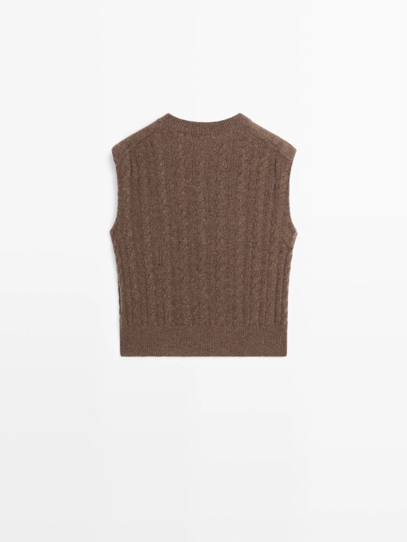 Жилет из шерстяно-нейлоновой смеси с v-образным вырезом