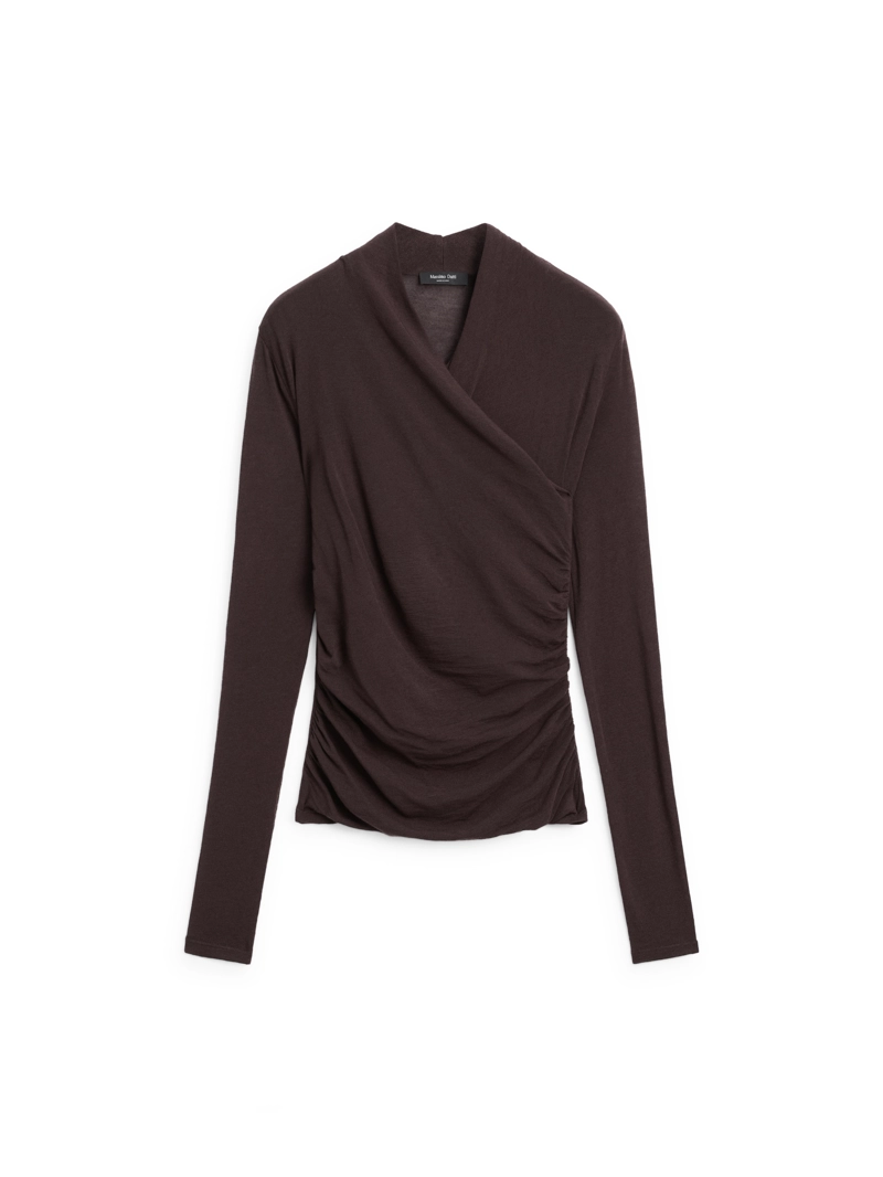 Футболка с длинным рукавом и драпировкой